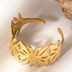 18K Gold Plated Stainless Steel Luce Cuff Bangle Bracelet