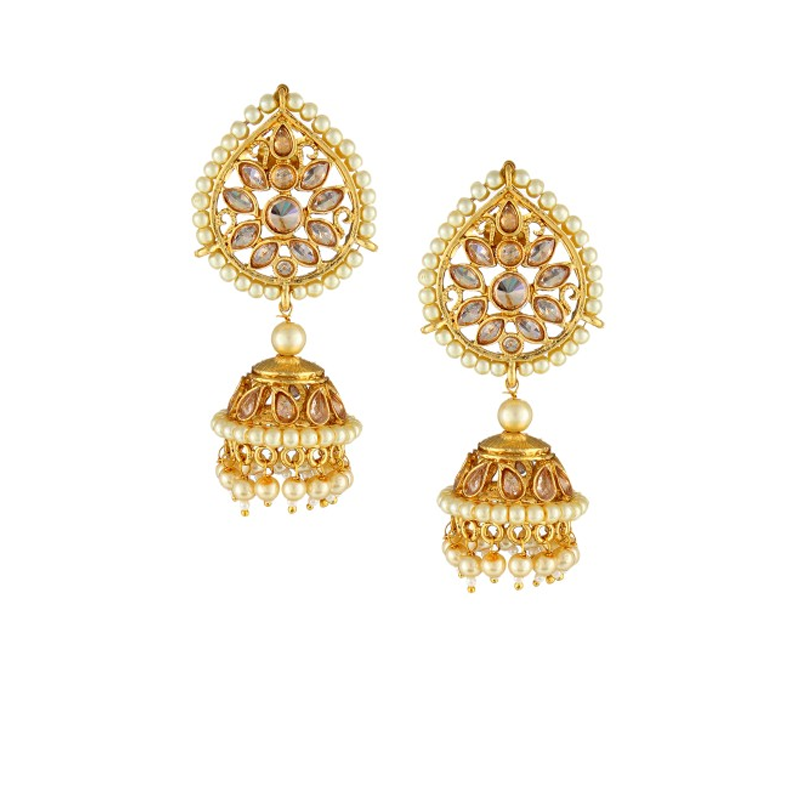 Gold-Plated Dome Shaped Jhumkas