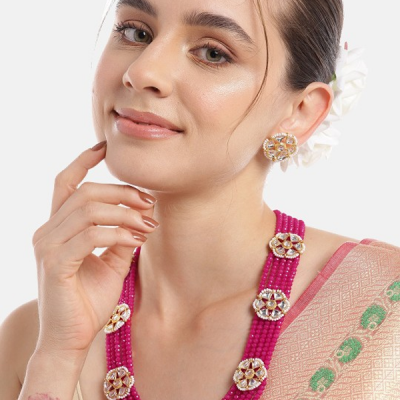 Gold-Plated Layered Kundan Jewellery Set