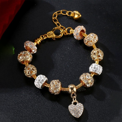 Gold-Plated Handcrafted Charm Bracelet