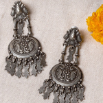 Silver-Plated Contemporary Drop Earrings