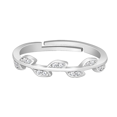 Silver Zircon Vine Shine Ring