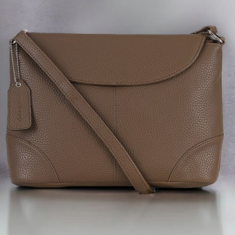 Beige Textured Sling Bag