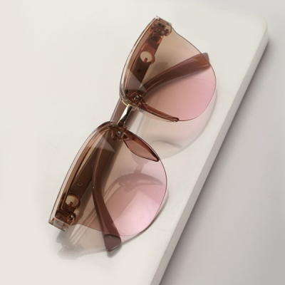 Women Half Rim Square Sunglasses