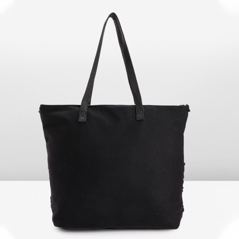 Geometric Design Structured Shoulder Bag with Tasselled Detail