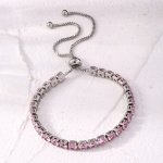Silver-Plated Cubic Zirconia Studded Wraparound Bracelet