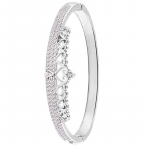 Silver-Plated Cubic Zirconia Studded Cuff Bracelet
