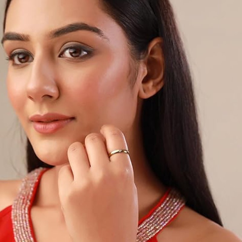 Yellow Chimes Exclusive Silver Plated Crystal studded with Cubic Zircon Ring