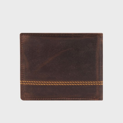 Men Textured Leather Two Fold Wallet