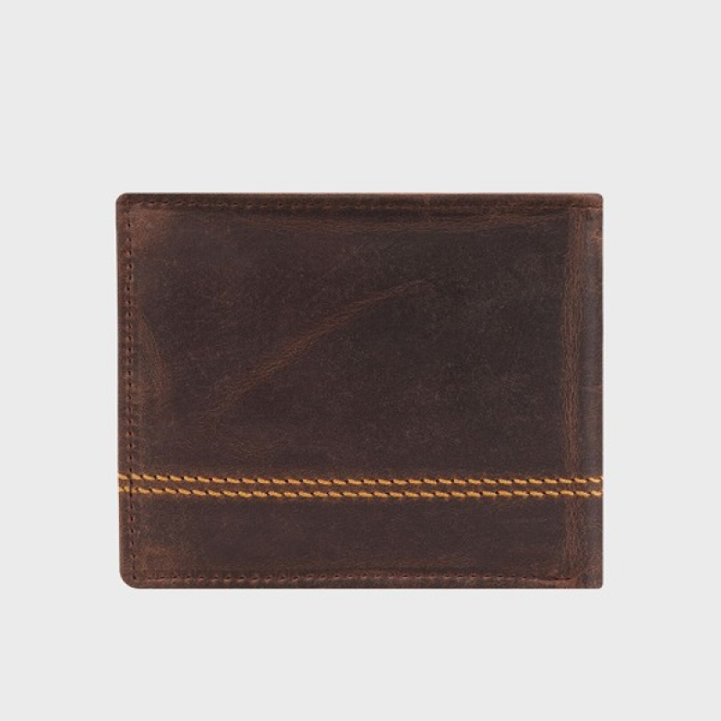 Men Textured Leather Two Fold Wallet