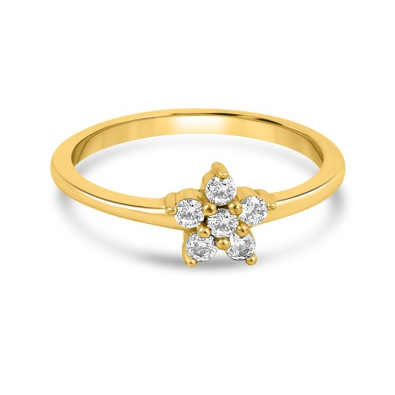 925 Sterling Silver Gold Plated Blossoming Beauty Finger Ring