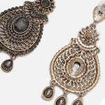 Black Contemporary Drop Earrings