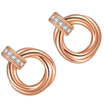 Rose Gold-Plated Cubic Zirconia-Studded Studs Earrings