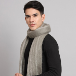 Stripe Design Reversible Woven Acrylic Large Wool Muffler