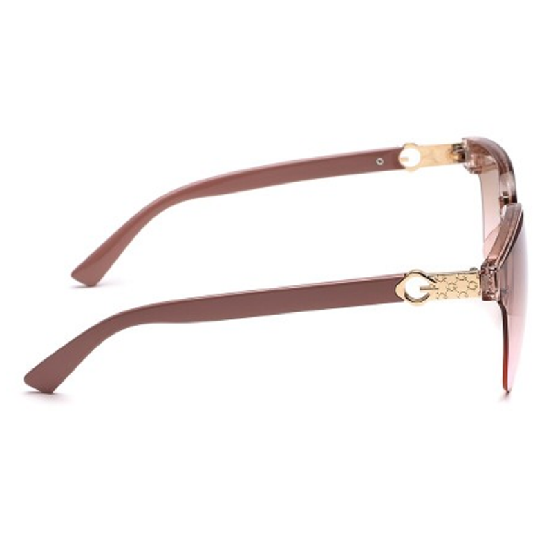 Women Half Rim Square Sunglasses