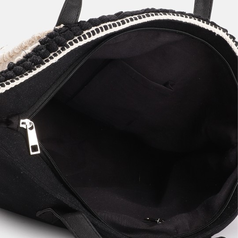 Geometric Design Structured Shoulder Bag with Tasselled Detail