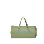 Green Printed Leather Duffel Bag
